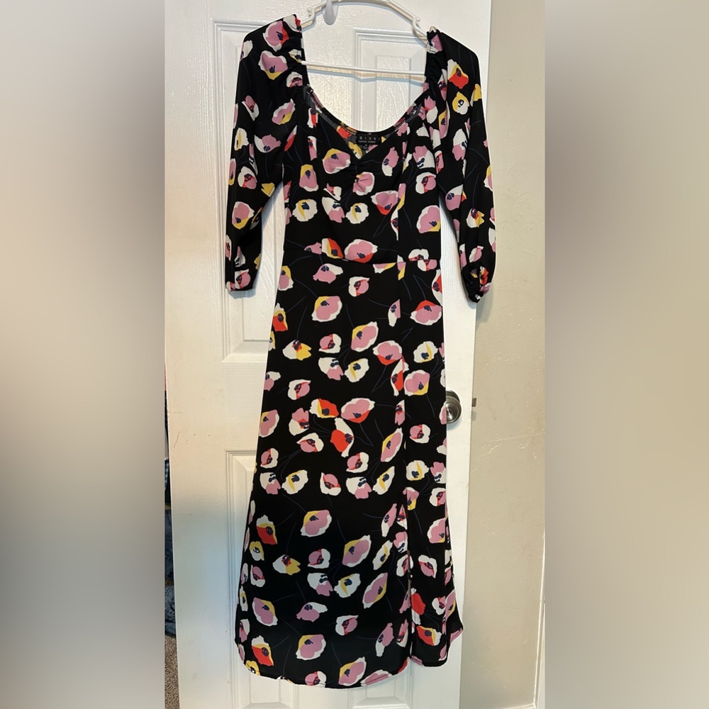 TRIXXI Black Dress with Floral Design